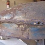 36 Packard left rear fender before metal work